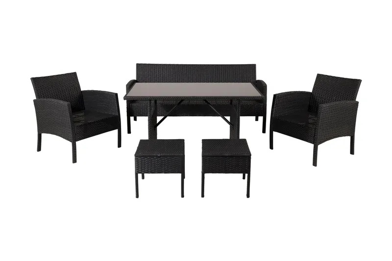 Knock loungegruppe utendørs - Svart - Hagemøbler & utemiljø - Loungemøbler - Loungegrupper