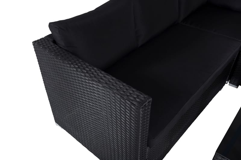 Kuba loungegruppe utendørs med puter - Svart - Hagemøbler & utemiljø - Loungemøbler - Loungegrupper