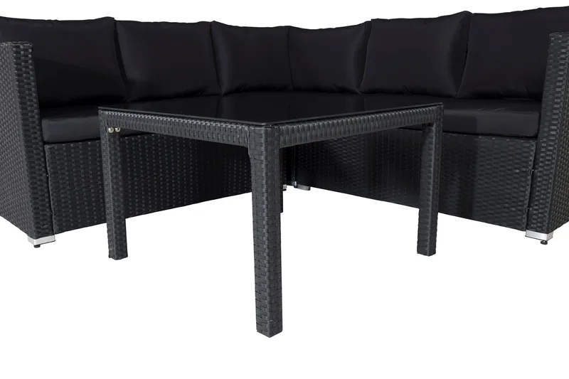 Kuba loungegruppe utendørs med puter - Svart - Hagemøbler & utemiljø - Loungemøbler - Loungegrupper