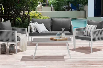 Latina Loungegruppe 66 cm - Hvit - Hagemøbler & utemiljø - Loungemøbler - Loungegrupper