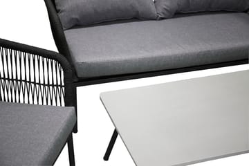 Lindos Loungegruppe - Svart/Grå - Hagemøbler & utemiljø - Loungemøbler - Loungegrupper