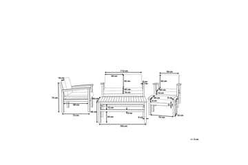 Loungegruppe akasie MANILA - Tre / Natur - Hagemøbler & utemiljø - Loungemøbler - Loungegrupper