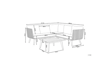 Loungegruppe ALCAMO brun / grå - Grå - Hagemøbler & utemiljø - Loungemøbler - Loungegrupper