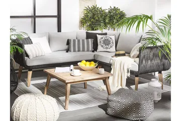 Loungegruppe ALCAMO brun / grå - Grå - Hagemøbler & utemiljø - Loungemøbler - Loungegrupper