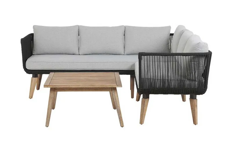 Loungegruppe ALCAMO brun / grå - Grå - Hagemøbler & utemiljø - Loungemøbler - Loungegrupper