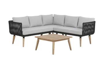 Loungegruppe ALCAMO brun / grå - Grå - Hagemøbler & utemiljø - Loungemøbler - Loungegrupper