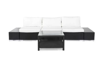 Loungegruppe Bahamas 3 Pers 1 Bord 75x75 - 2 Avslutninger Svart - Hagemøbler & utemiljø - Loungemøbler - Loungegrupper