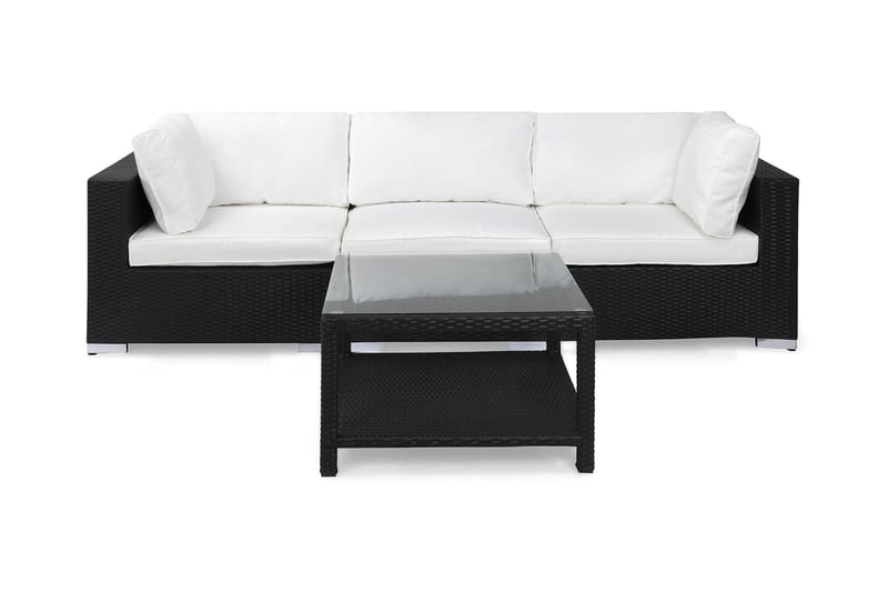 Loungegruppe Bahamas 3 Pers. Bord 75x75 - Svart - Loungegrupper - Sofagruppe utendørs