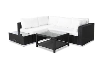 Loungegruppe Bahamas 4 Pers Bord 75x75 - Avslutning Svart - Hagemøbler & utemiljø - Loungemøbler - Loungegrupper