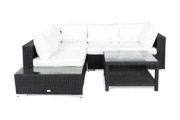 Loungegruppe Bahamas 4 Pers Bord 75x75 - Avslutning Svart - Hagemøbler & utemiljø - Loungemøbler - Loungegrupper