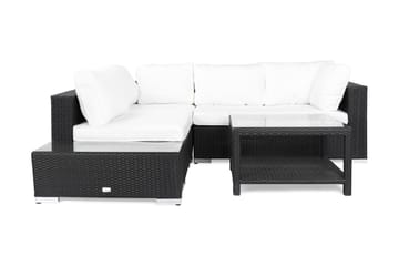 Loungegruppe Bahamas 4 Pers Bord 75x75 - Avslutning Svart - Hagemøbler & utemiljø - Loungemøbler - Loungegrupper