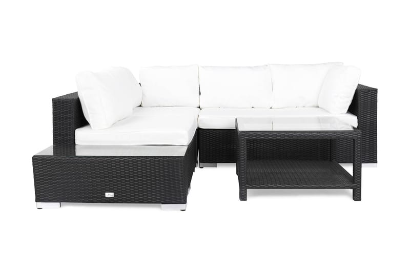 Loungegruppe Bahamas 4 Pers Bord 75x75 - Avslutning Svart - Hagemøbler & utemiljø - Loungemøbler - Loungegrupper