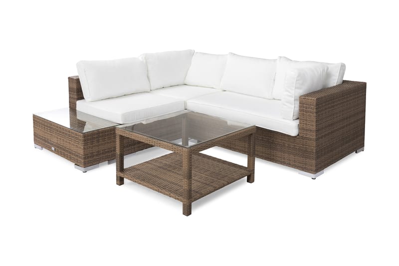 Loungegruppe Bahamas 4 Pers Bord 75x75 - Avslutning Sand - Hagemøbler & utemiljø - Loungemøbler - Loungegrupper