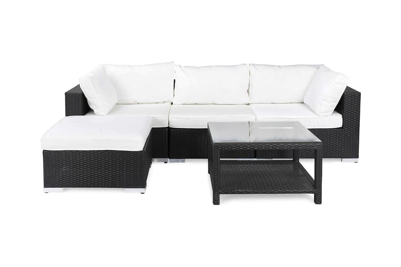 Loungegruppe Bahamas 4 Pers Bord 75x75 - Divan|Bord Svart - Loungegrupper - Sofagruppe utendørs