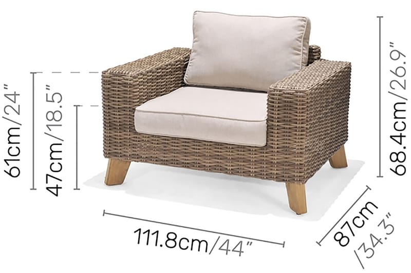 Loungegruppe Bahamas 5-seter - Beige - Loungegrupper - Sofagruppe utendørs