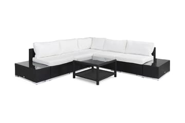 Loungegruppe Bahamas 5 Pers 1 Bord 75x75 - 2 Avslutninger Svart - Hagemøbler & utemiljø - Loungemøbler - Loungegrupper