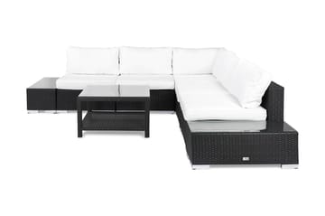 Loungegruppe Bahamas 5 Pers 1 Bord 75x75 - 2 Avslutninger Svart - Hagemøbler & utemiljø - Loungemøbler - Loungegrupper