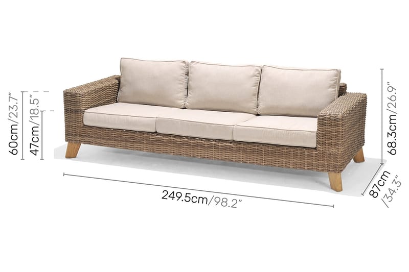 Loungegruppe Bahamas 6-seter - Beige - Loungegrupper - Sofagruppe utendørs