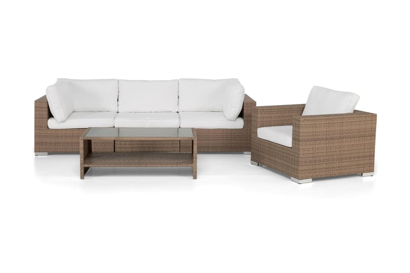Loungegruppe Bahamas Kunstrotting Sand 4 - Hagemøbler & utemiljø - Loungemøbler - Loungegrupper