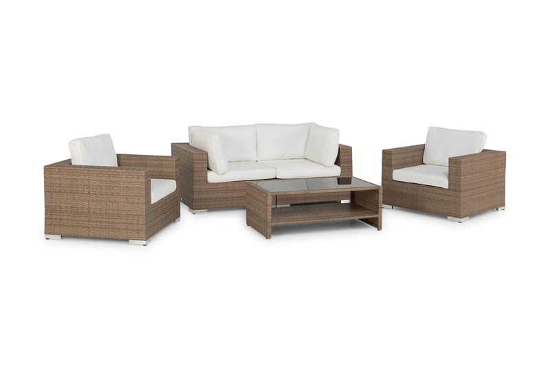 Loungegruppe Bahamas Kunstrotting Sand 4 - Hagemøbler & utemiljø - Loungemøbler - Loungegrupper