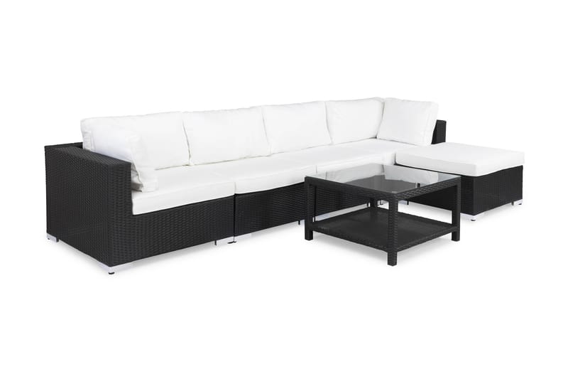 Loungegruppe Bahamas Kunstrotting Svart 2h 2m 1d 1b - Loungegrupper - Sofagruppe utendørs