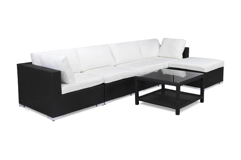 Loungegruppe Bahamas Kunstrotting Svart 2h 2m 1d 1b - Loungegrupper - Sofagruppe utendørs