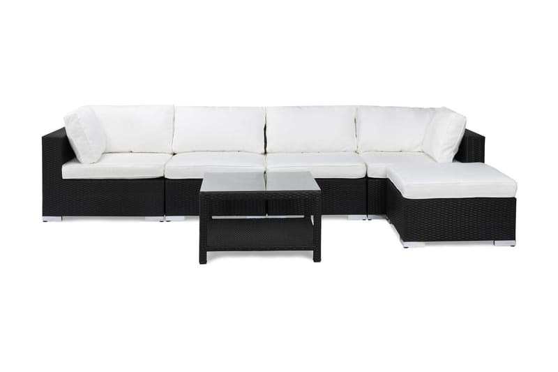 Loungegruppe Bahamas Kunstrotting Svart 2h 2m 1d 1b - Loungegrupper - Sofagruppe utendørs