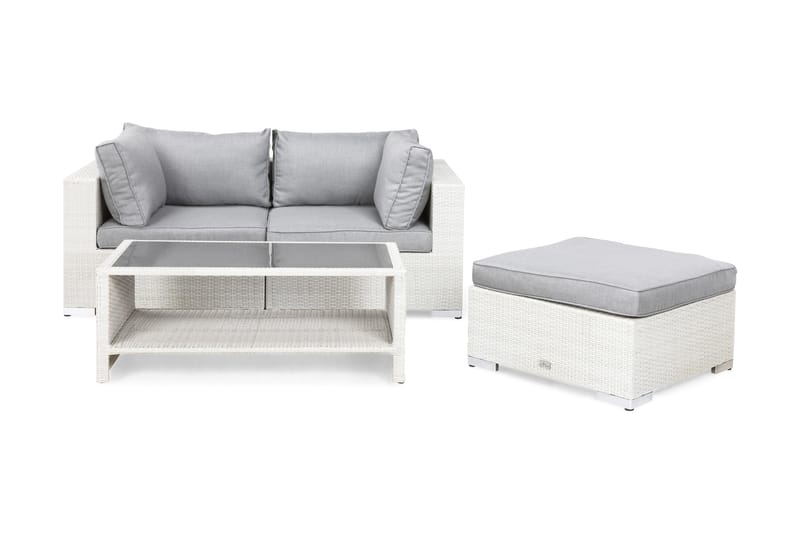 Loungegruppe Bahamas Kunstrotting Vit 2h 2m 1d 1b - Loungegrupper - Sofagruppe utendørs