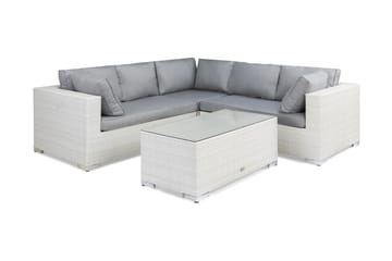 Loungegruppe Bahamas Kunstrotting Vit - Hagemøbler & utemiljø - Loungemøbler - Loungegrupper