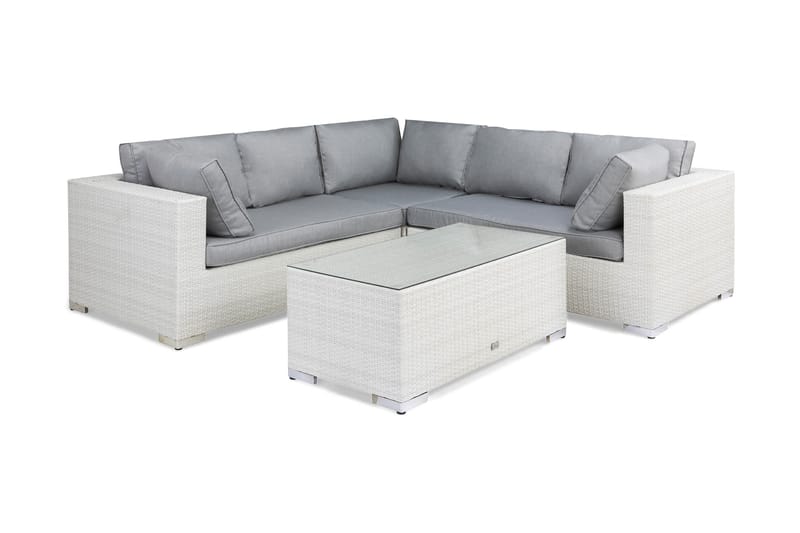 Loungegruppe Bahamas Kunstrotting Vit - Hagemøbler & utemiljø - Loungemøbler - Loungegrupper