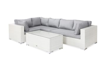 Loungegruppe Bahamas Kunstrotting Vit - Hagemøbler & utemiljø - Loungemøbler - Loungegrupper