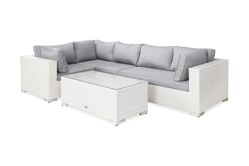 Loungegruppe Bahamas Kunstrotting Vit - Hagemøbler & utemiljø - Loungemøbler - Loungegrupper