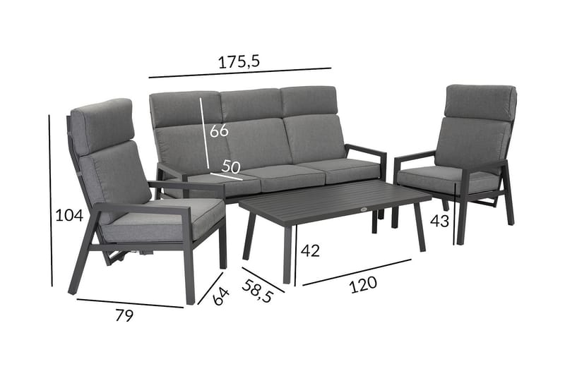 Loungegruppe CASPER - Hagemøbler & utemiljø - Loungemøbler - Loungegrupper