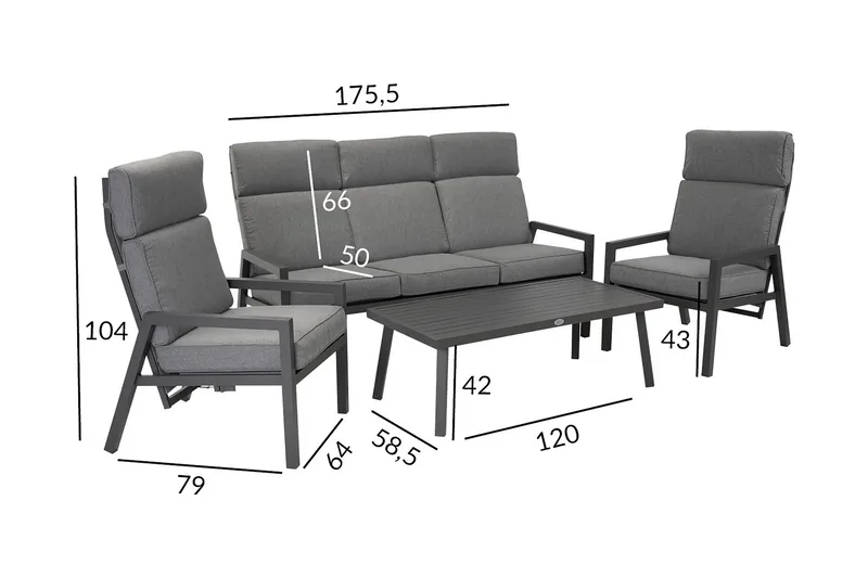 Loungegruppe CASPER - Hagemøbler & utemiljø - Loungemøbler - Loungegrupper