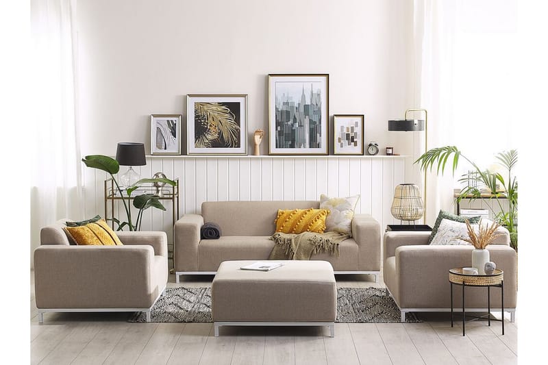 Loungegruppe Hughen 5-seters - Beige - Loungegrupper - Sofagruppe utendørs