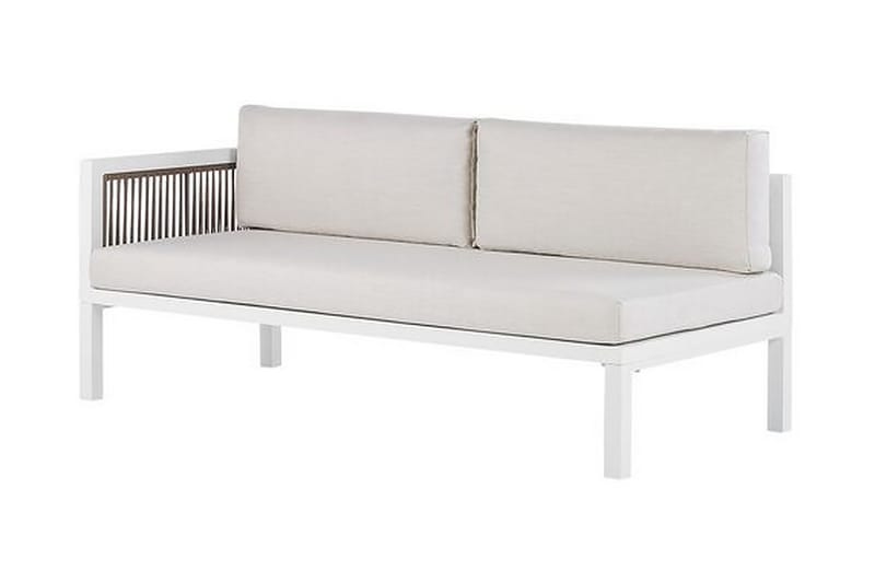 Loungegruppe Hvit/ brun BORELLO - Hvit - Hagemøbler & utemiljø - Loungemøbler - Loungegrupper