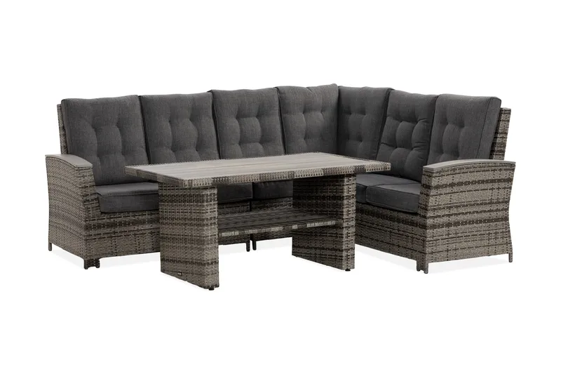 Loungegruppe James Lyx Vendbar - Grå / svarte puter - Hagemøbler & utemiljø - Loungemøbler - Loungegrupper