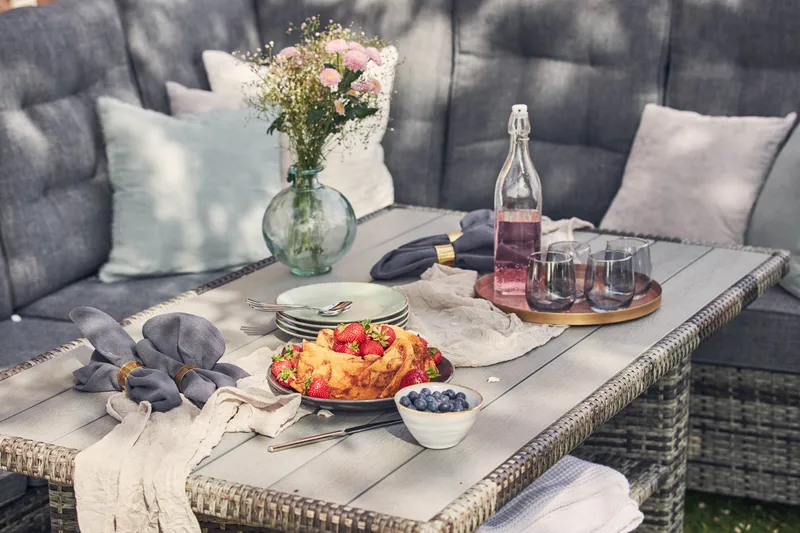 Loungegruppe James Lyx Vendbar - Grå / svarte puter - Hagemøbler & utemiljø - Loungemøbler - Loungegrupper