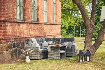 Loungegruppe James Lyx Vendbar - Grå / svarte puter - Hagemøbler & utemiljø - Loungemøbler - Loungegrupper