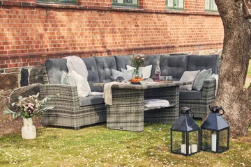 Loungegruppe James Lyx Vendbar - Grå / svarte puter - Hagemøbler & utemiljø - Loungemøbler - Loungegrupper