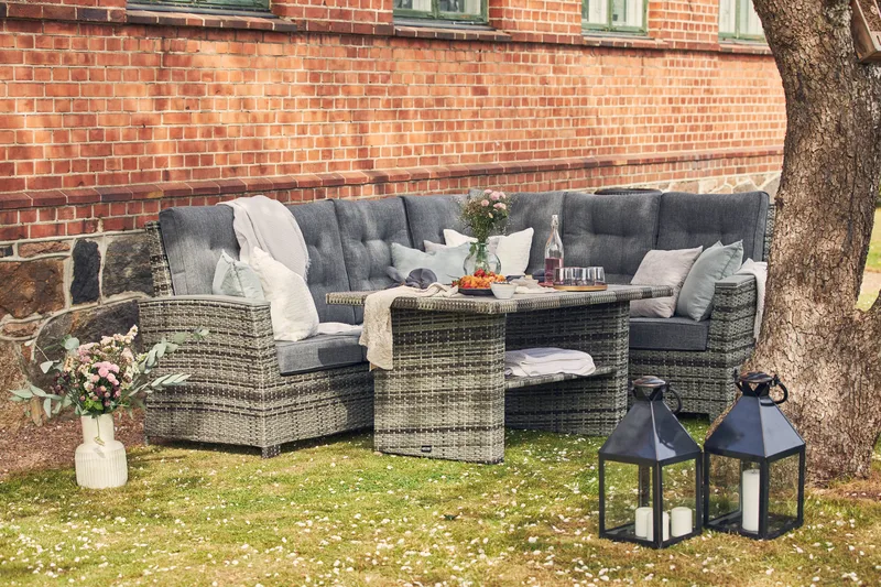 Loungegruppe James Lyx Vendbar - Grå / svarte puter - Hagemøbler & utemiljø - Loungemøbler - Loungegrupper