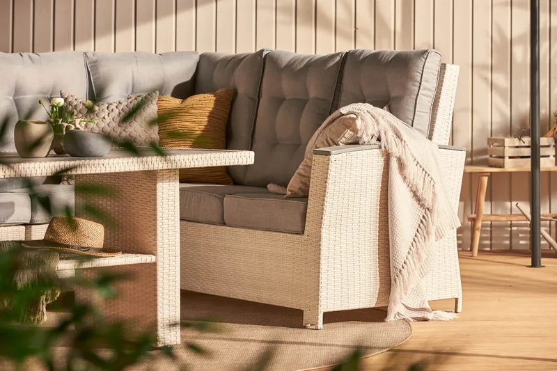 Loungegruppe James Lyx Vendbar - Hvit - Hagemøbler & utemiljø - Loungemøbler - Loungegrupper