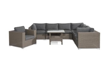 Loungegruppe Marcus - Grått Bord Hjørnesofa Lenestol - Hagemøbler & utemiljø - Loungemøbler - Loungegrupper