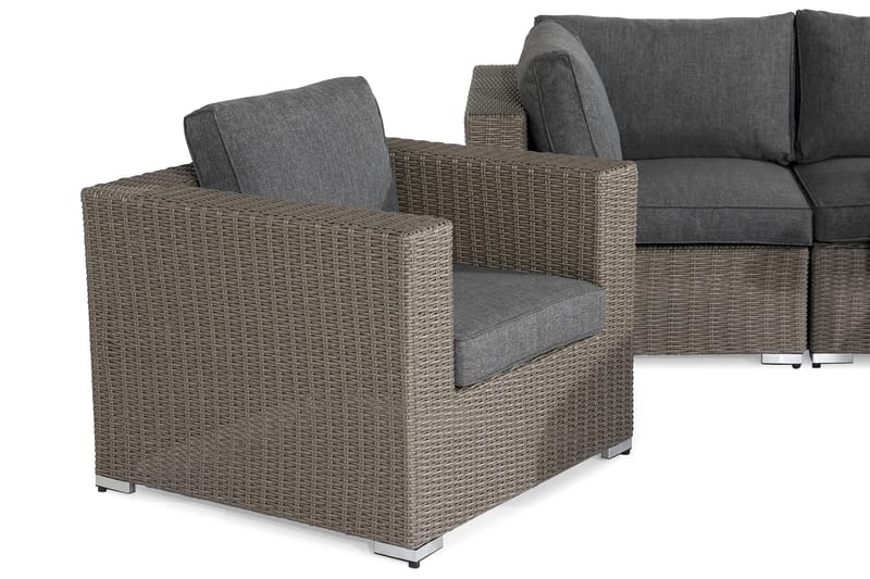 Loungegruppe Marcus - Grått Bord Hjørnesofa Lenestol - Hagemøbler & utemiljø - Loungemøbler - Loungegrupper