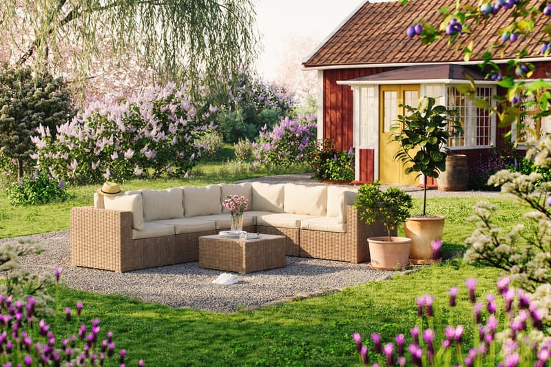 Loungegruppe Marcus - Natur Bord Hjørnesofa - Hagemøbler & utemiljø - Loungemøbler - Loungegrupper