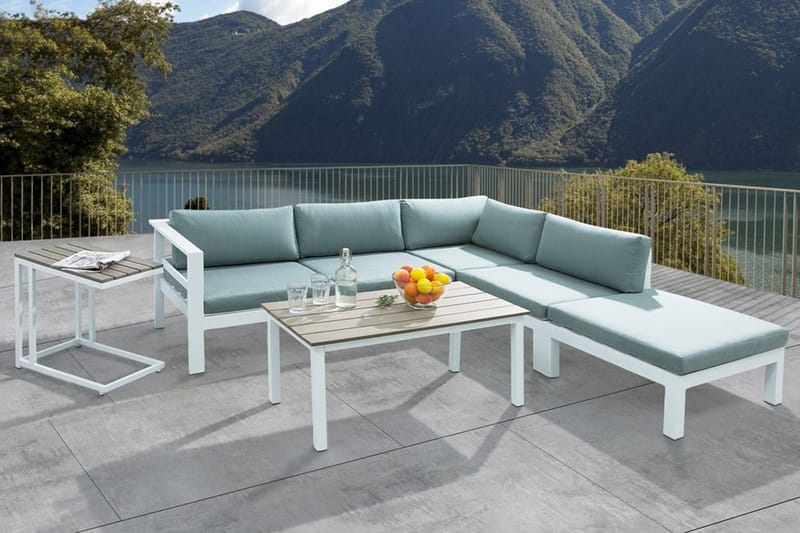 Loungegruppe Messina 147 cm - Hvit - Loungegrupper - Sofagruppe utendørs