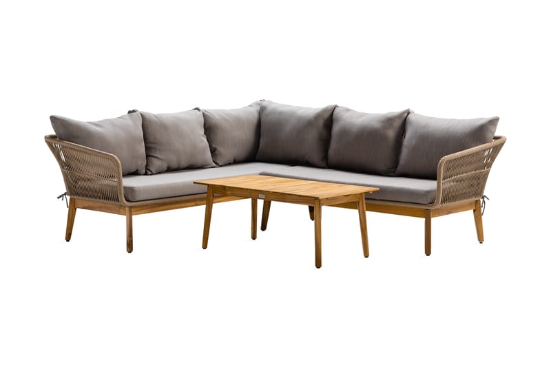 Loungegruppe Morocco - Akasie|Brun|Beige - Loungegrupper - Sofagruppe utendørs