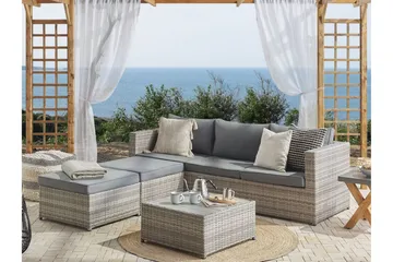 Loungegruppe rødgrå SABBIA - Grå - Hagemøbler & utemiljø - Loungemøbler - Loungegrupper