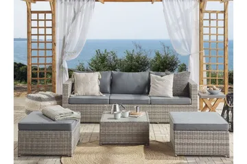 Loungegruppe rødgrå SABBIA - Grå - Hagemøbler & utemiljø - Loungemøbler - Loungegrupper