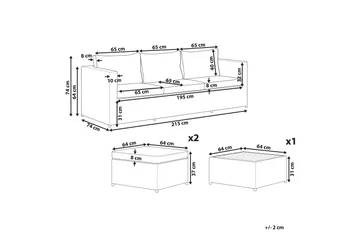 Loungegruppe rødgrå SABBIA - Grå - Hagemøbler & utemiljø - Loungemøbler - Loungegrupper